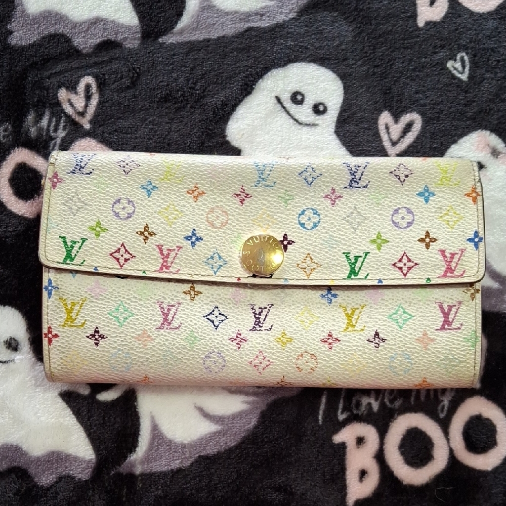 Louis Vuitton White Multicolor Monogram Wallet